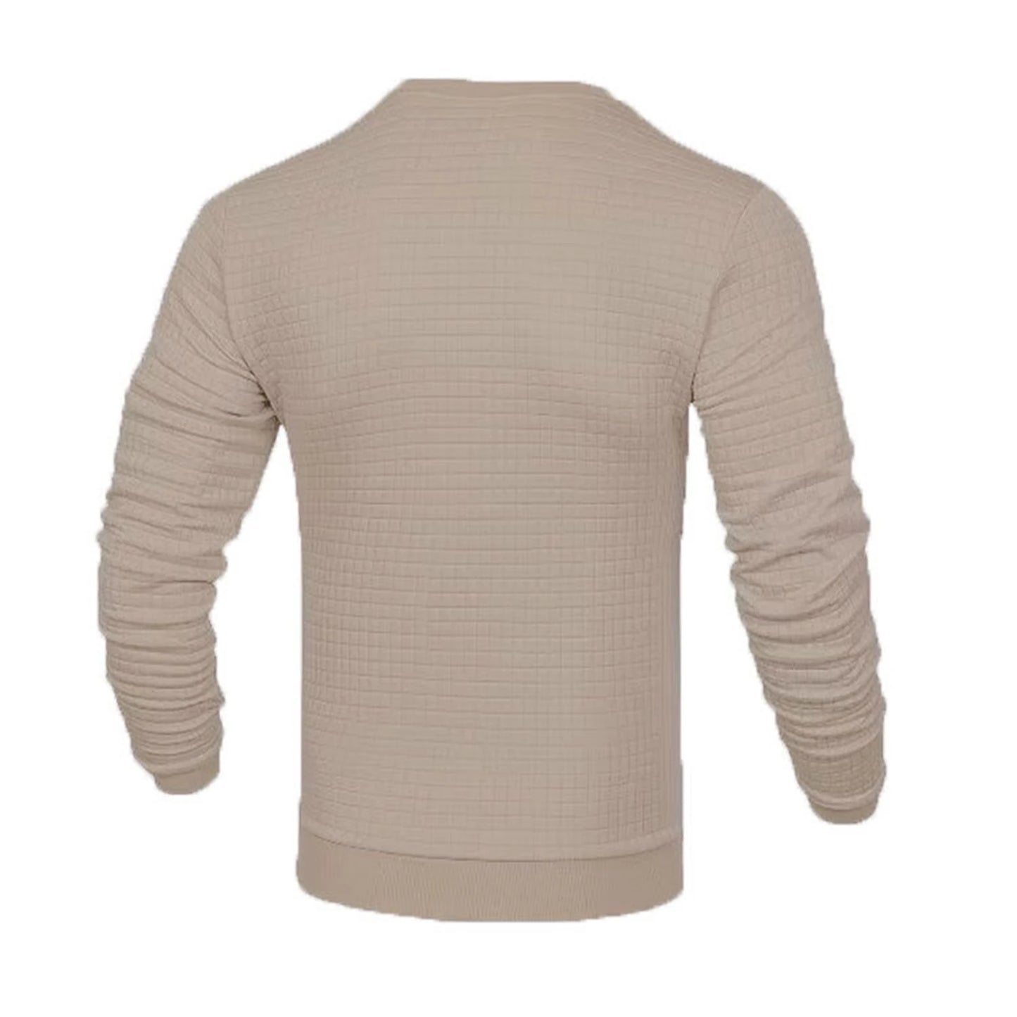 Sweat Carreaux Gaufré Homme - Col Rond Jacquard Capuche Mode Jeunesse