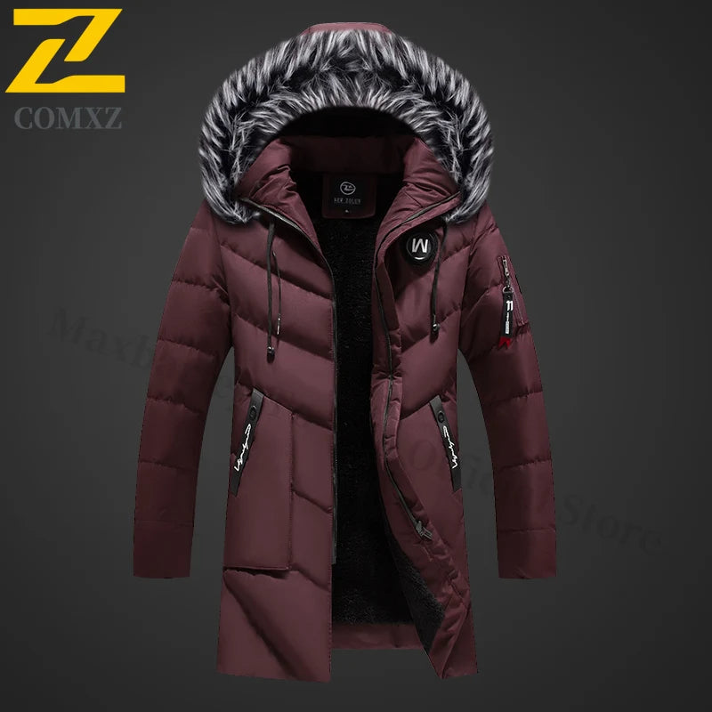 Parka Homme Hiver 2025 - Manteau Capuche Coupe-Vent Ski Voyage Neige