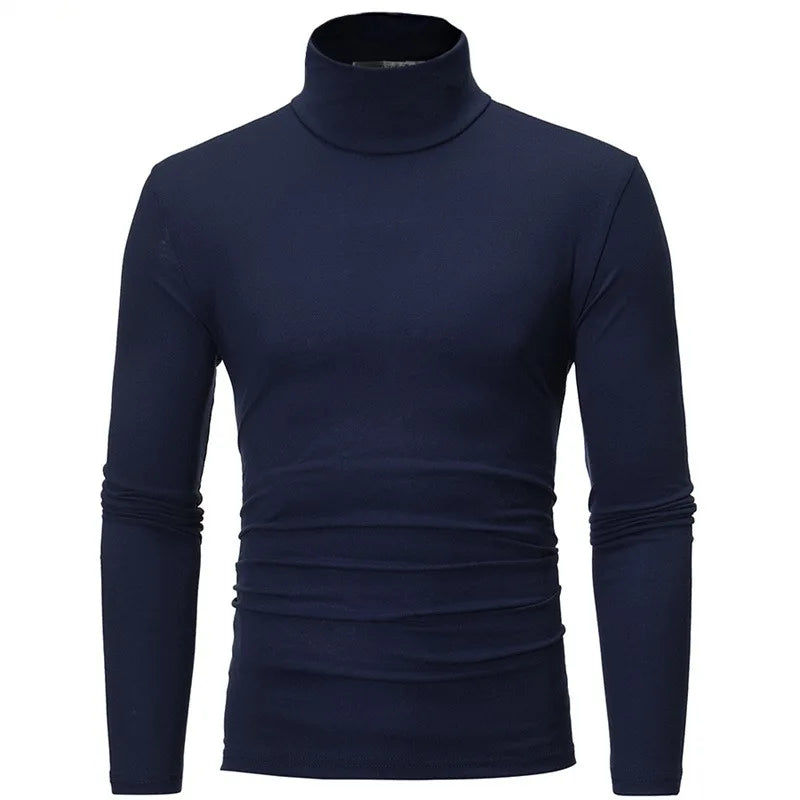 Sous-Vêtements Thermiques Homme Col Haut - T-Shirt Manches Longues Mince Automne Hiver