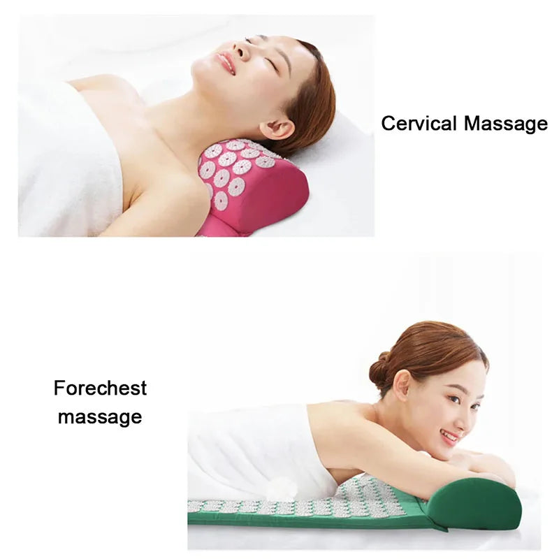Tapis Acupression Massage Yoga + Oreiller - Soulage Douleur Stress Dos