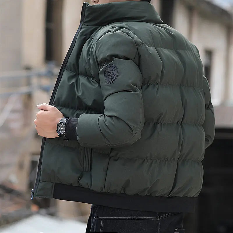 Veste Homme Coton Rembourré Hiver - Logo Tête Tigre Parka Épaisse