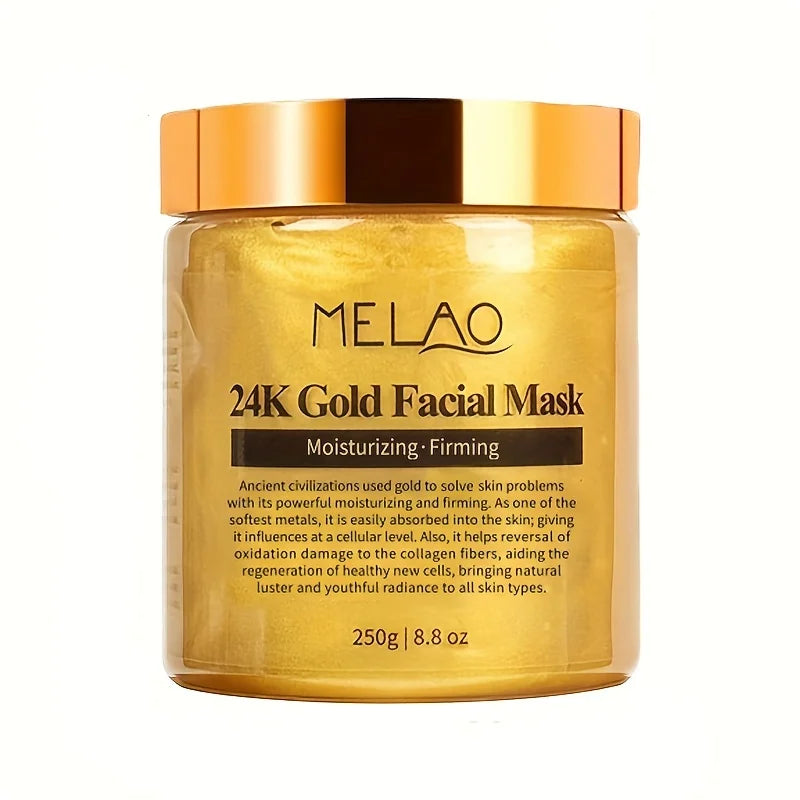 Masque Facial Doré 24K Collagène - Hydratant Anti-Âge Beauté Luxe