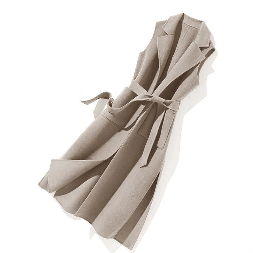 Gilet Femme Coréen Mi-Long - Sans Manches Élégant