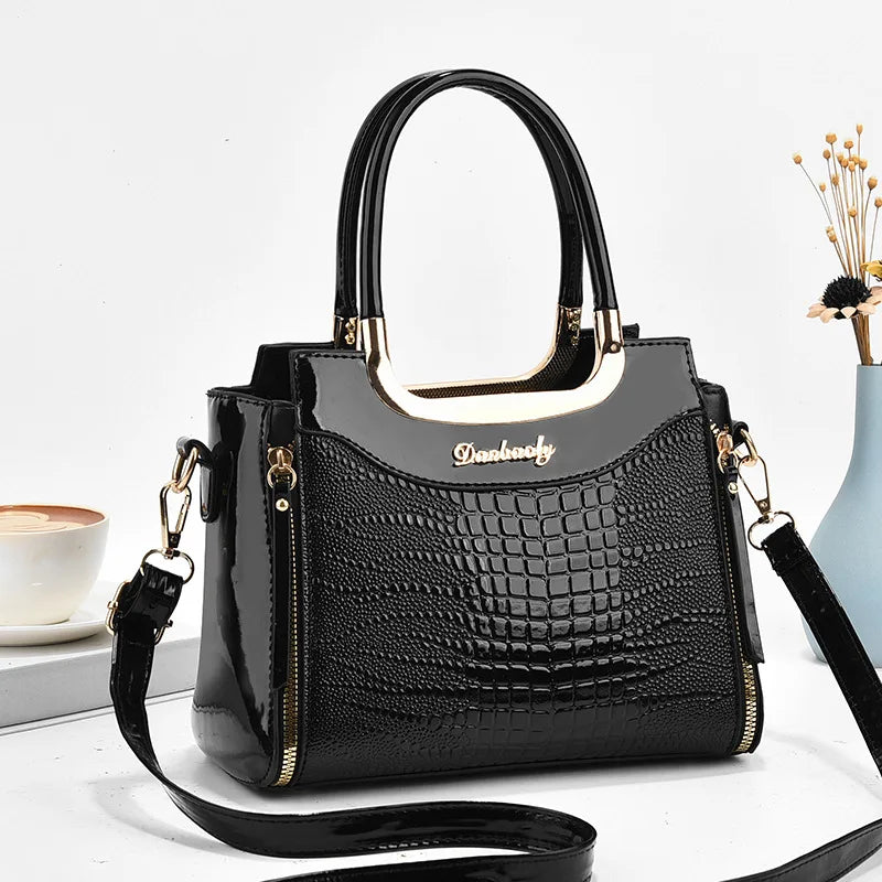 Femmes sacs concepteur de luxe en cuir verni Sac à bandoulière motif Crocodile sacs à Main sacs à Main dames bandoulière seau Sac A Main
