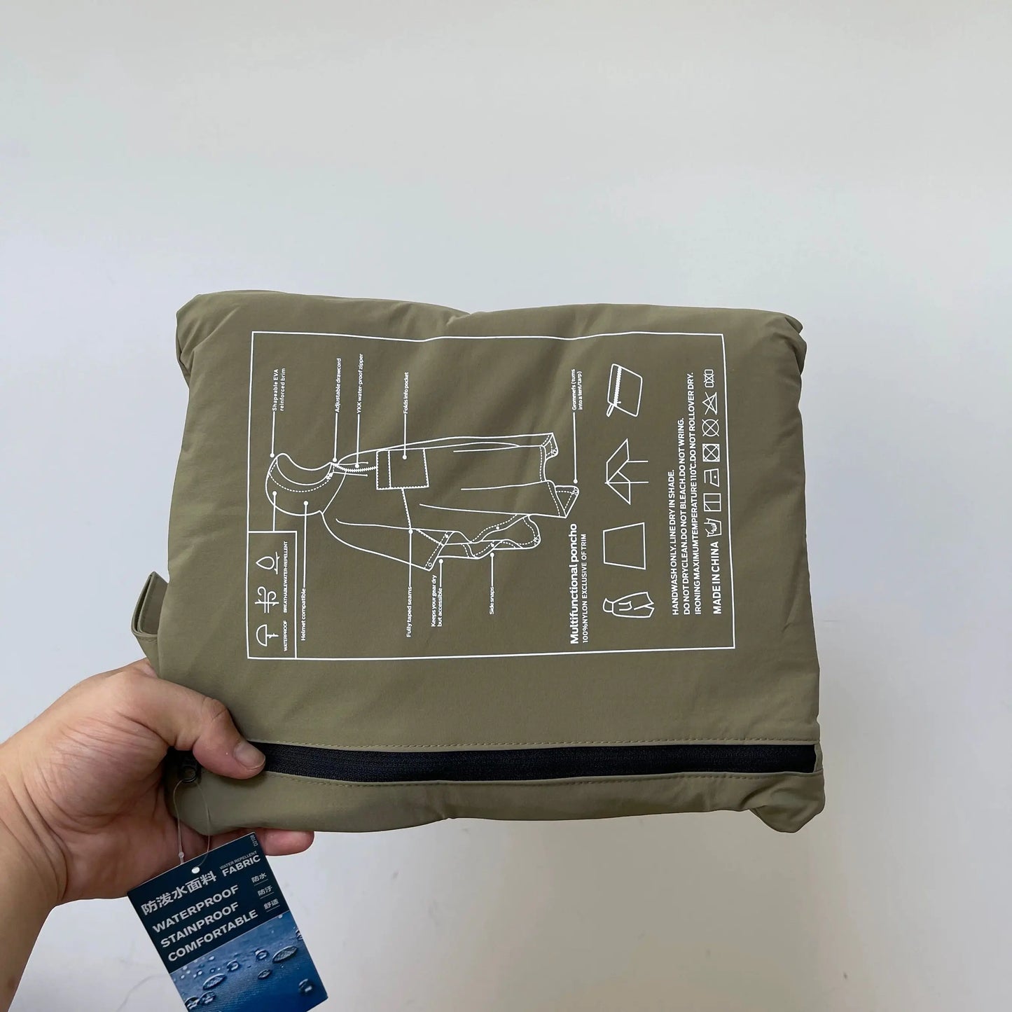 Veste Pluie DulTechwear Multifonction Unisexe - Imperméable Camping Surdimensionné Capuche Everak