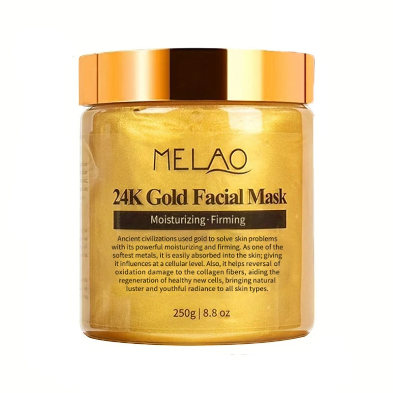 Masque Facial Doré 24K Collagène - Hydratant Anti-Âge Beauté Luxe