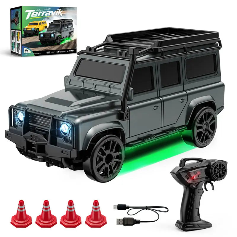 Voiture RC Dérive 1:64 Bureau - Mini 4WD Rechargeable Jouet Course Cadeau Enfants