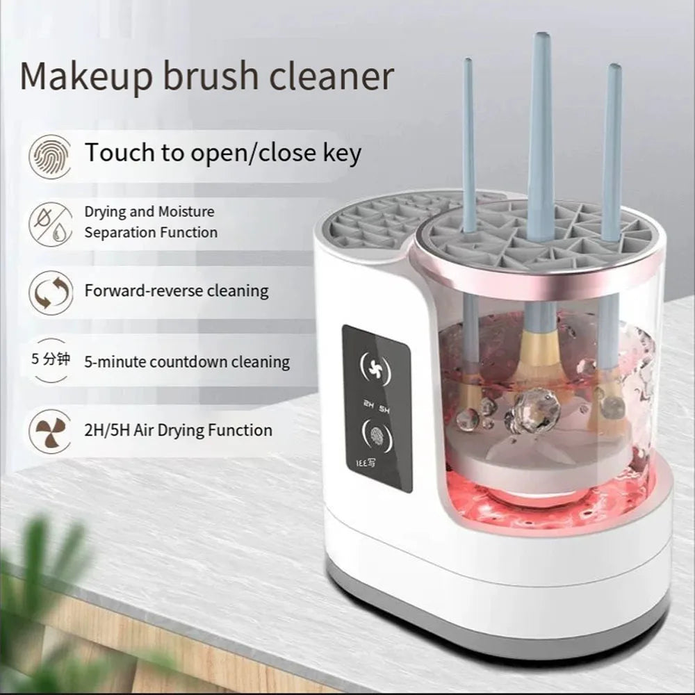 Electric Makeup Brush Cleaner Machine Beauty Tool Accessories USB Charging Makeup Brush Cleaner and Dryer Holiday Gift for Ladies