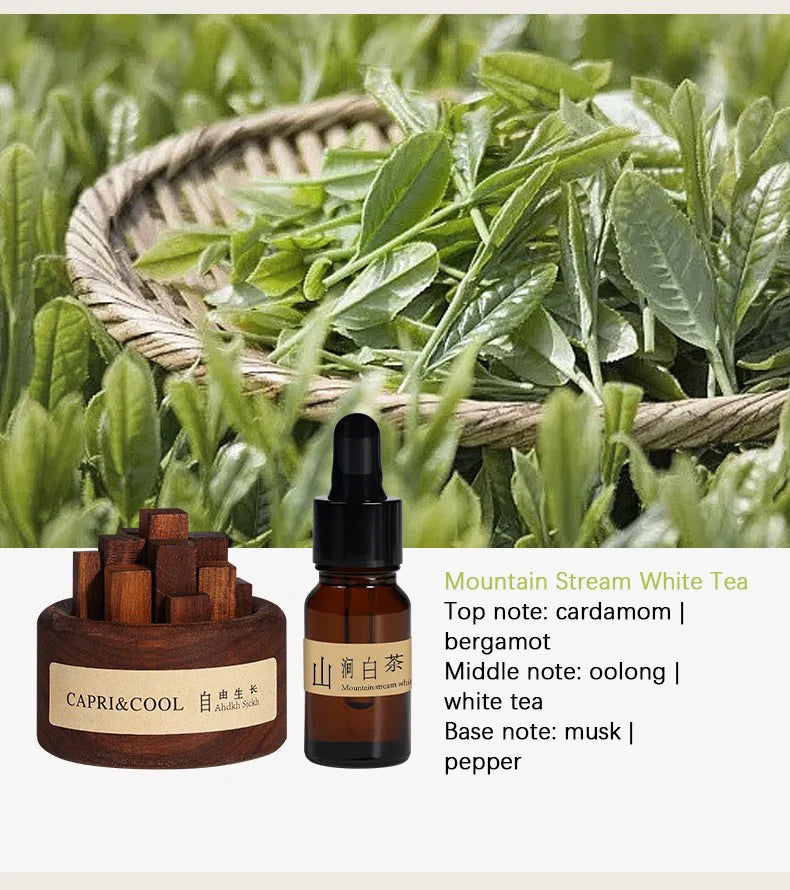 Incense Scented Natural Essential Oil Aromatherapy with Glass Dropper Black Walnut Wood Sticks Car Air Freshener Perfume
