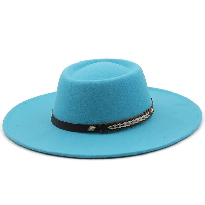 Chapeau Fedora Feutre Style Britannique - Bord Large Jazz Luxe Unisexe