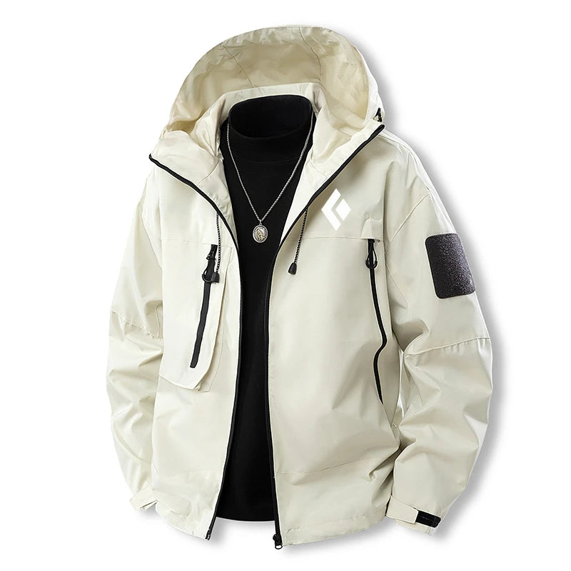 Veste Coupe-Vent Imperméable Unisexe - Capuche Tactique Randonnée Camping Léger Respirant