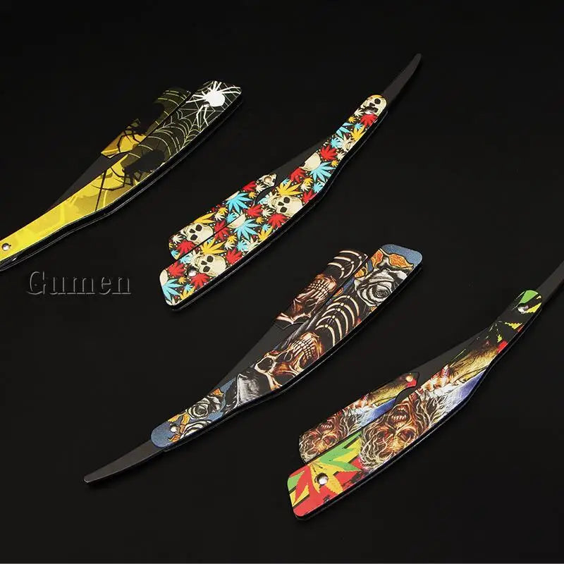 Rasoir Bord Droit Homme Design Crâne - Manuel Salon Coiffure Cadeau