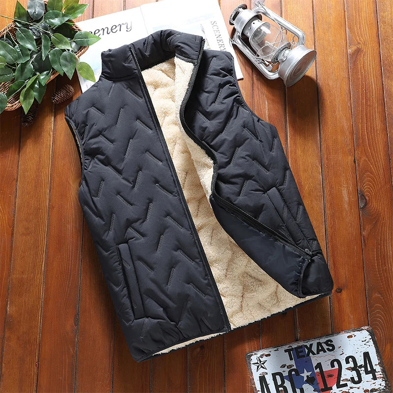 Gilet Homme Rembourré Sans Manches - Col Montant Automne Hiver Chaud