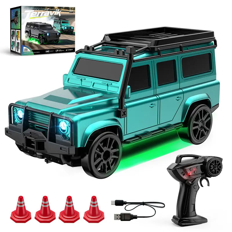 Voiture RC Dérive 1:64 Bureau - Mini 4WD Rechargeable Jouet Course Cadeau Enfants