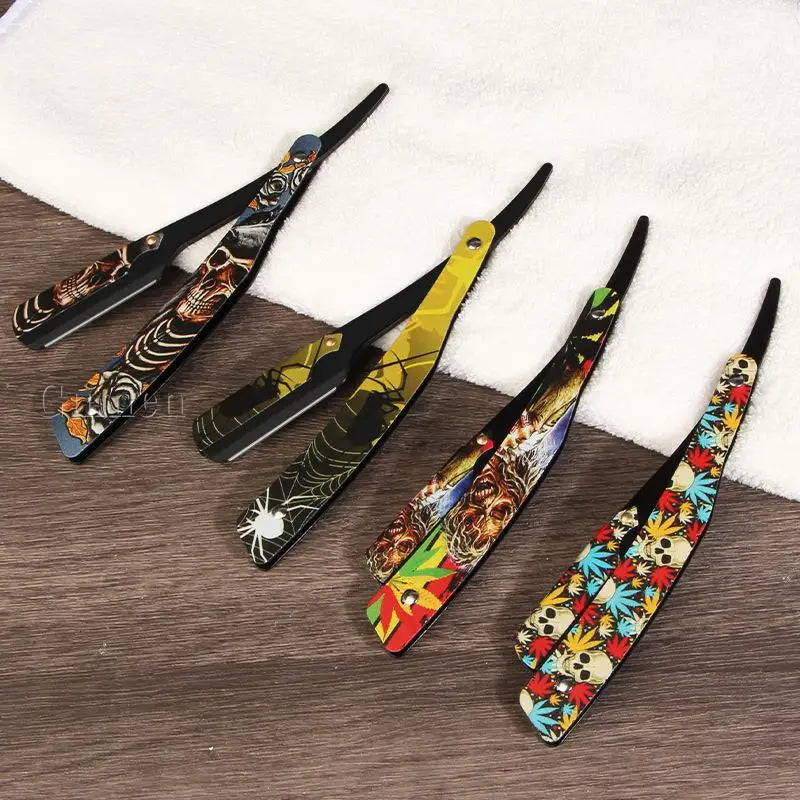 Rasoir Bord Droit Homme Design Crâne - Manuel Salon Coiffure Cadeau