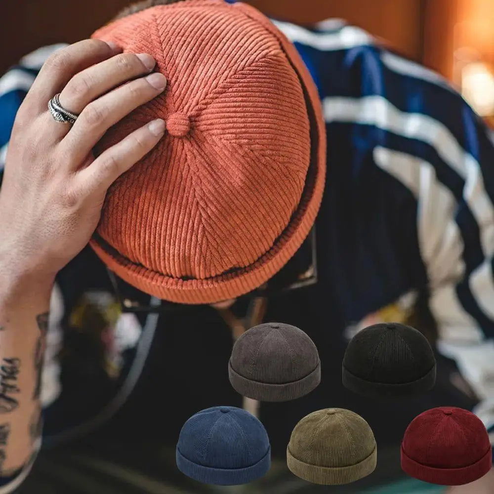 Bonnet Docker Rétro Coton Unisexe - Casquette Sans Bord Réglable