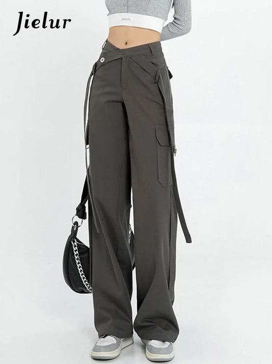 Jean Femme Vintage Gris Streetwear - Jambe Large Chic