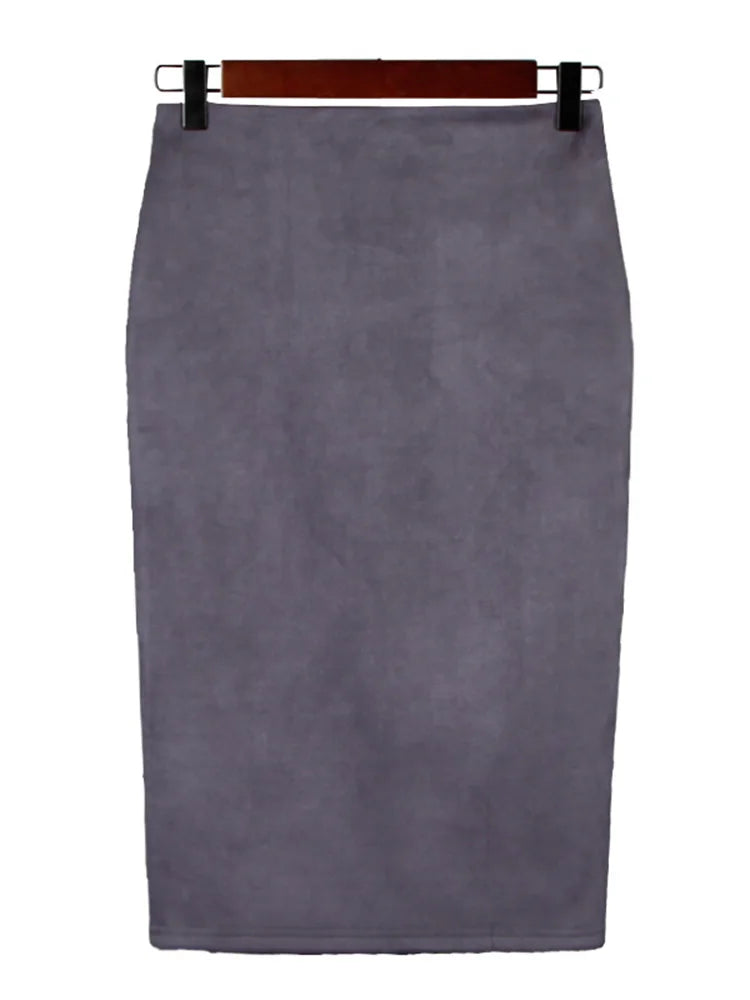 Jupe Crayon Daim Femme - Taille Haute Moulante Multicolore
