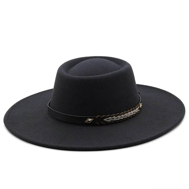 Chapeau Fedora Feutre Style Britannique - Bord Large Jazz Luxe Unisexe