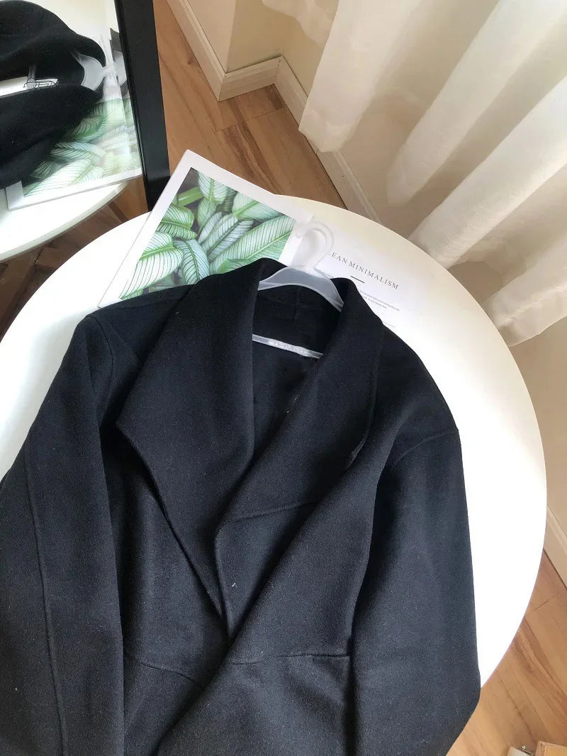 Manteau Long Laine Cachemire 90/10 Femme - Double Face Chaud Épais Hiver