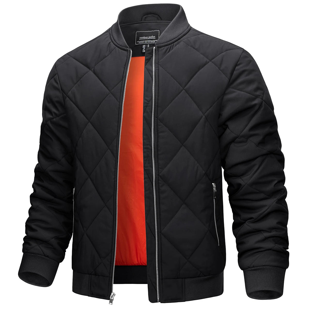 Veste Rembourrée Homme TACVASEN - Fermeture Éclair Coupe-Vent Travail Baseball Varsity Hiver