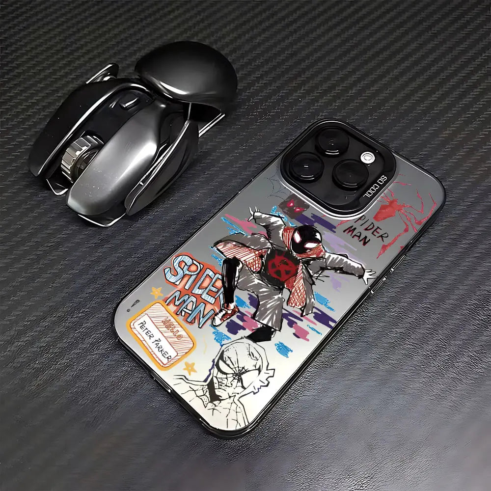 Coque iPhone Spider-Man Antichoc Mat - Protection Premium 16 15 14 13 12 11 Pro Max