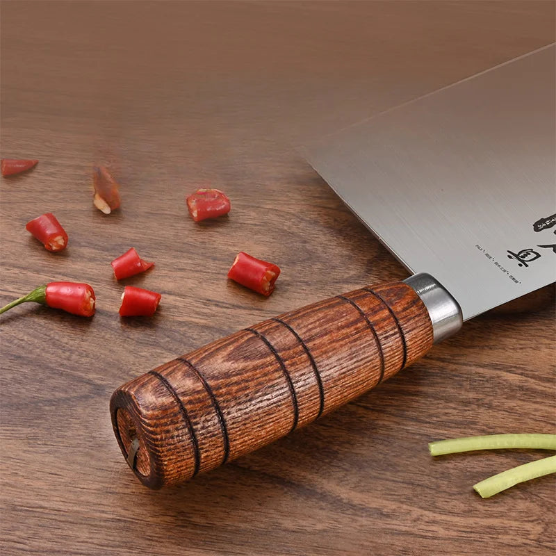 PLYS couteau à trancher manche en bois massif couteau à trancher en acier inoxydable couteau à légumes tranchant couteau à viande couteaux de cuisine de haute dureté