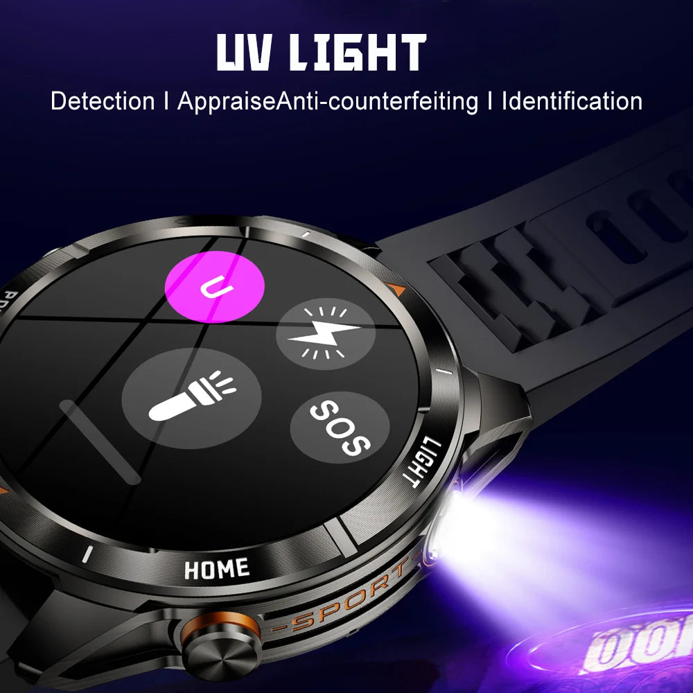 Montre Intelligente Militaire 10ATM - AMOLED 1.46" LED 515mAh Appel BT