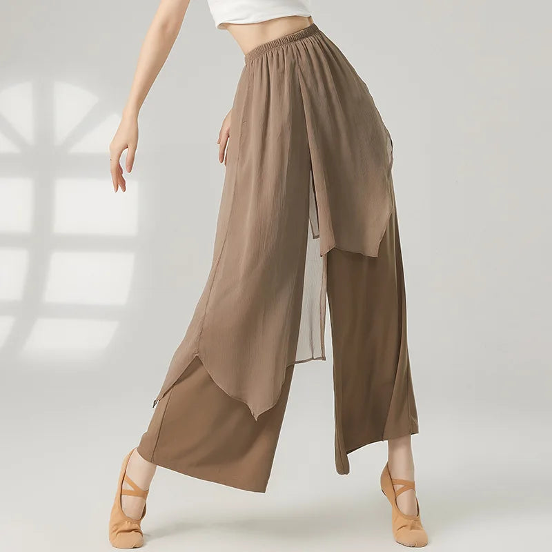 Pantalon Danse Mousseline Femme - Jambe Large Performance
