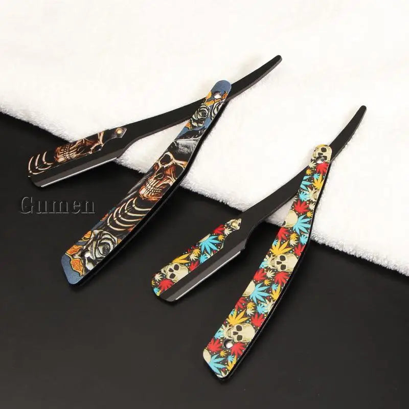 Rasoir Bord Droit Homme Design Crâne - Manuel Salon Coiffure Cadeau