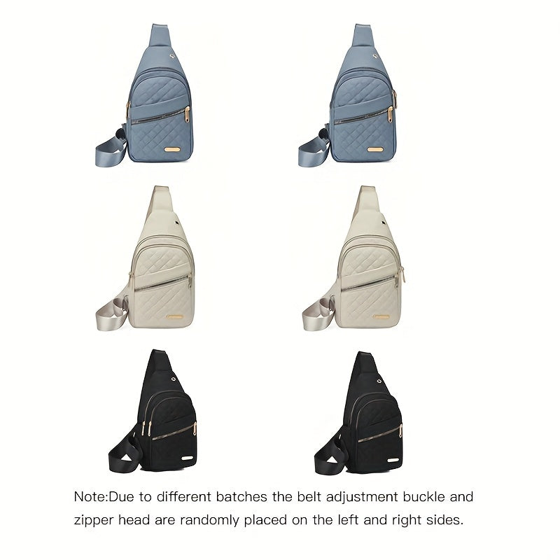 Sac Poitrine Femme Grande Capacité - Bandoulière Brodé Nylon Pliable