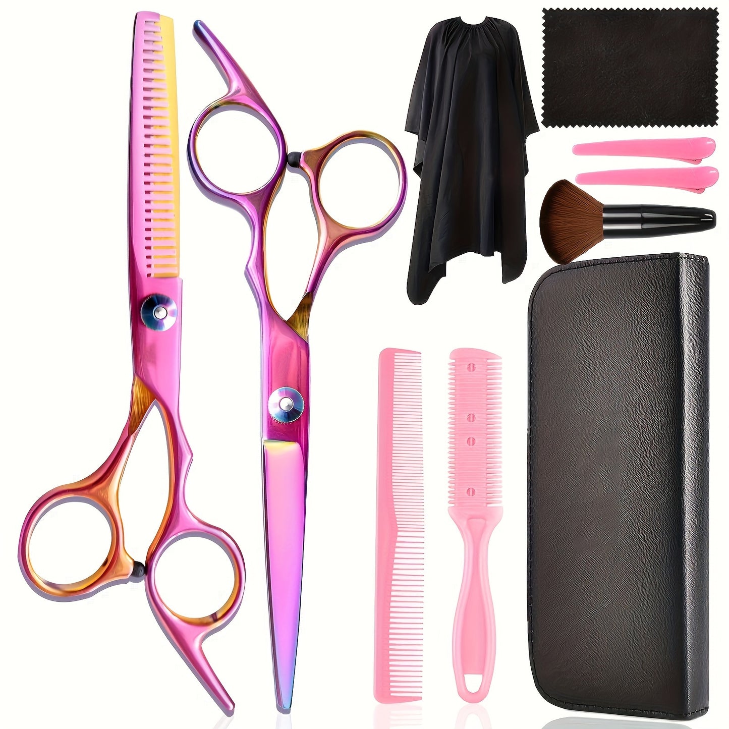 Premium Professional Hairdressing Scissors Kit 10 Pieces - Stainless Steel