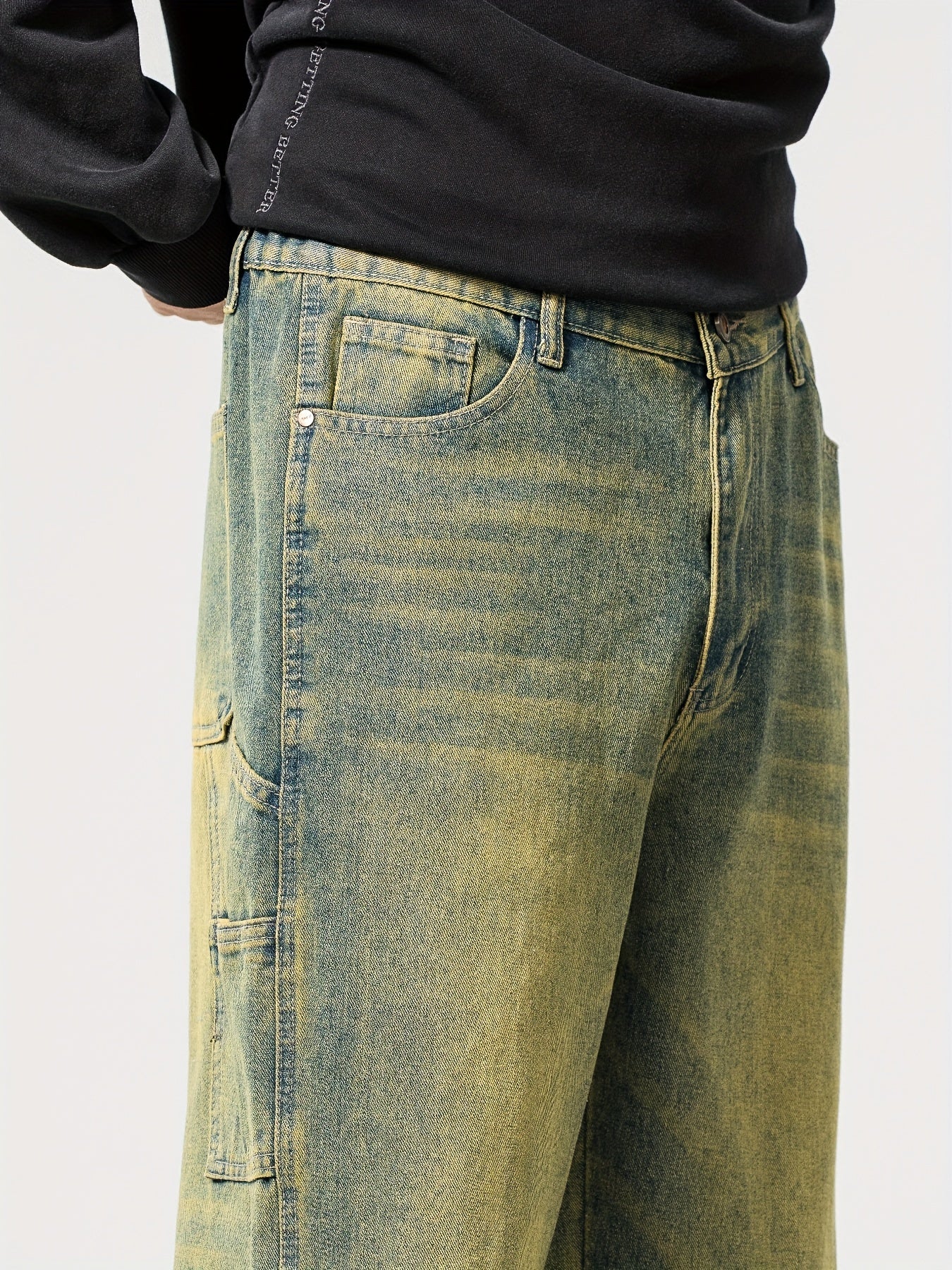 Pantalon Denim Homme Multi-Poches - Style Streetwear Rétro Loose Fit