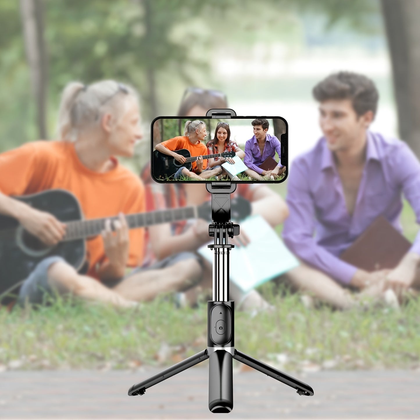 Perche Selfie Télescopique 100cm Trépied - Télécommande Sans Fil Rotation 360°
