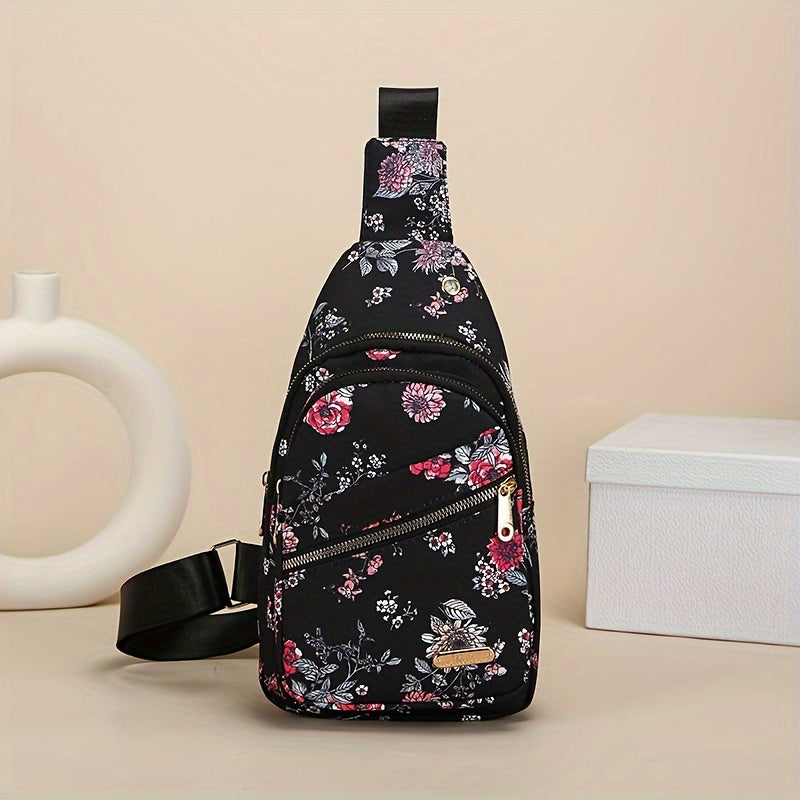 Sac Poitrine Femme Grande Capacité - Bandoulière Brodé Nylon Pliable