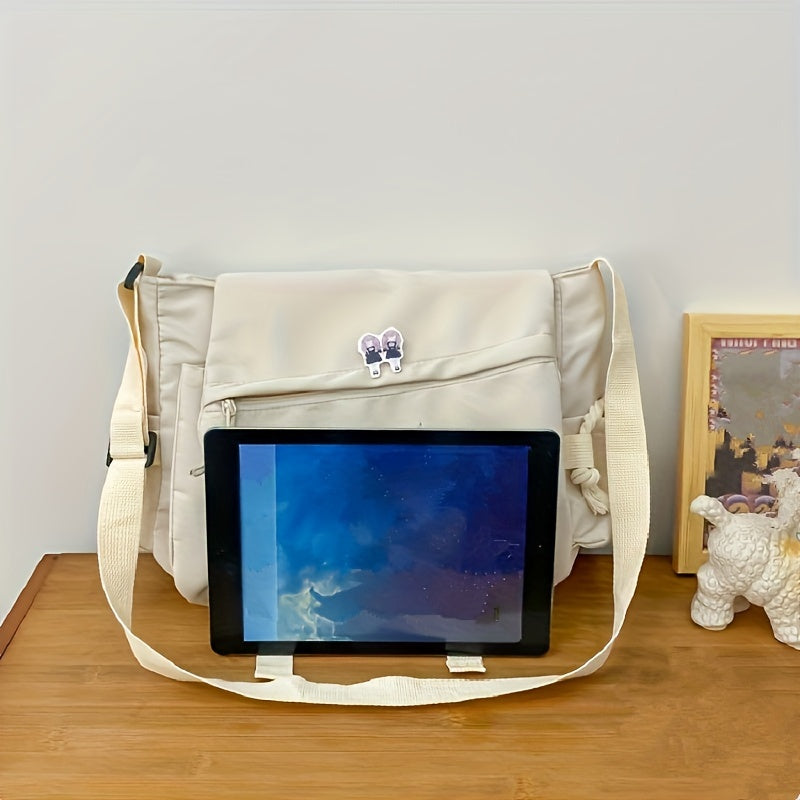 Sac Messager Nylon Homme Grande Capacité - Bandoulière Durable Étudiant Travail