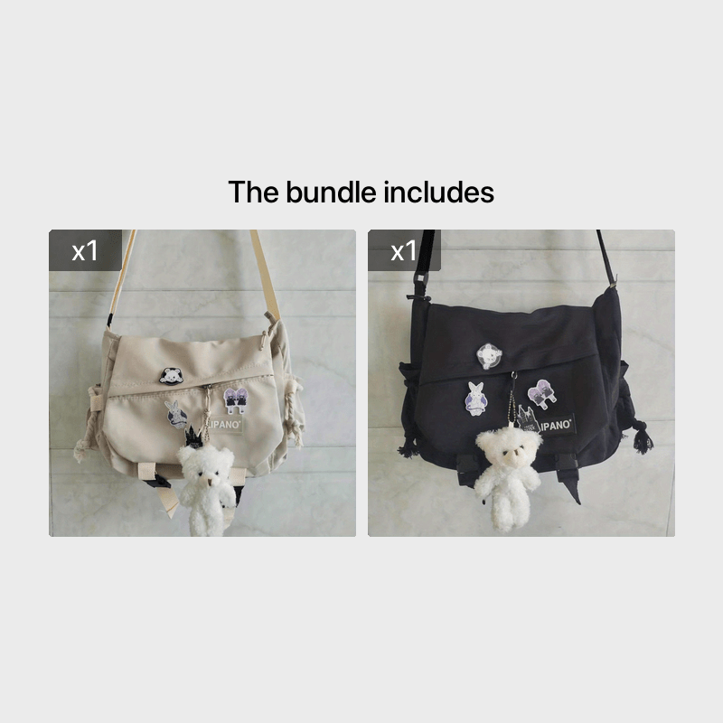 Sac Messager Nylon Homme Grande Capacité - Bandoulière Durable Étudiant Travail