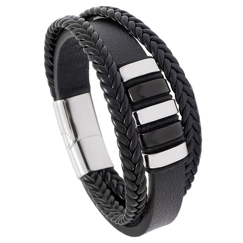Bracelet Tressé Homme Multi-Couches - Bijou Mode Tendance