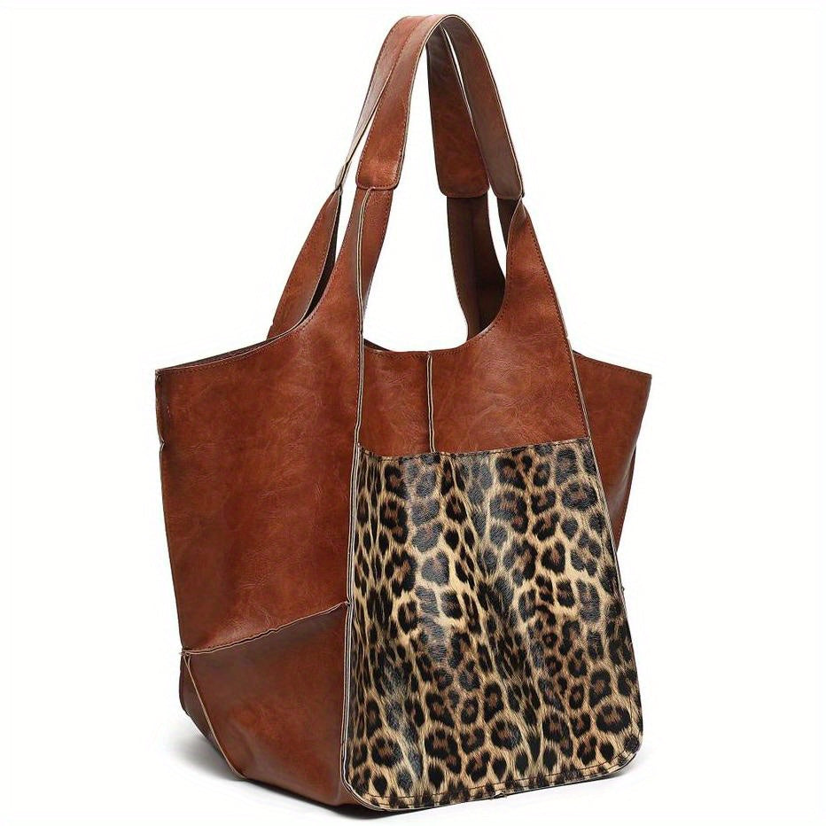 Sac Tote Rétro Femme Grande Capacité - Cuir PU Travail Voyage