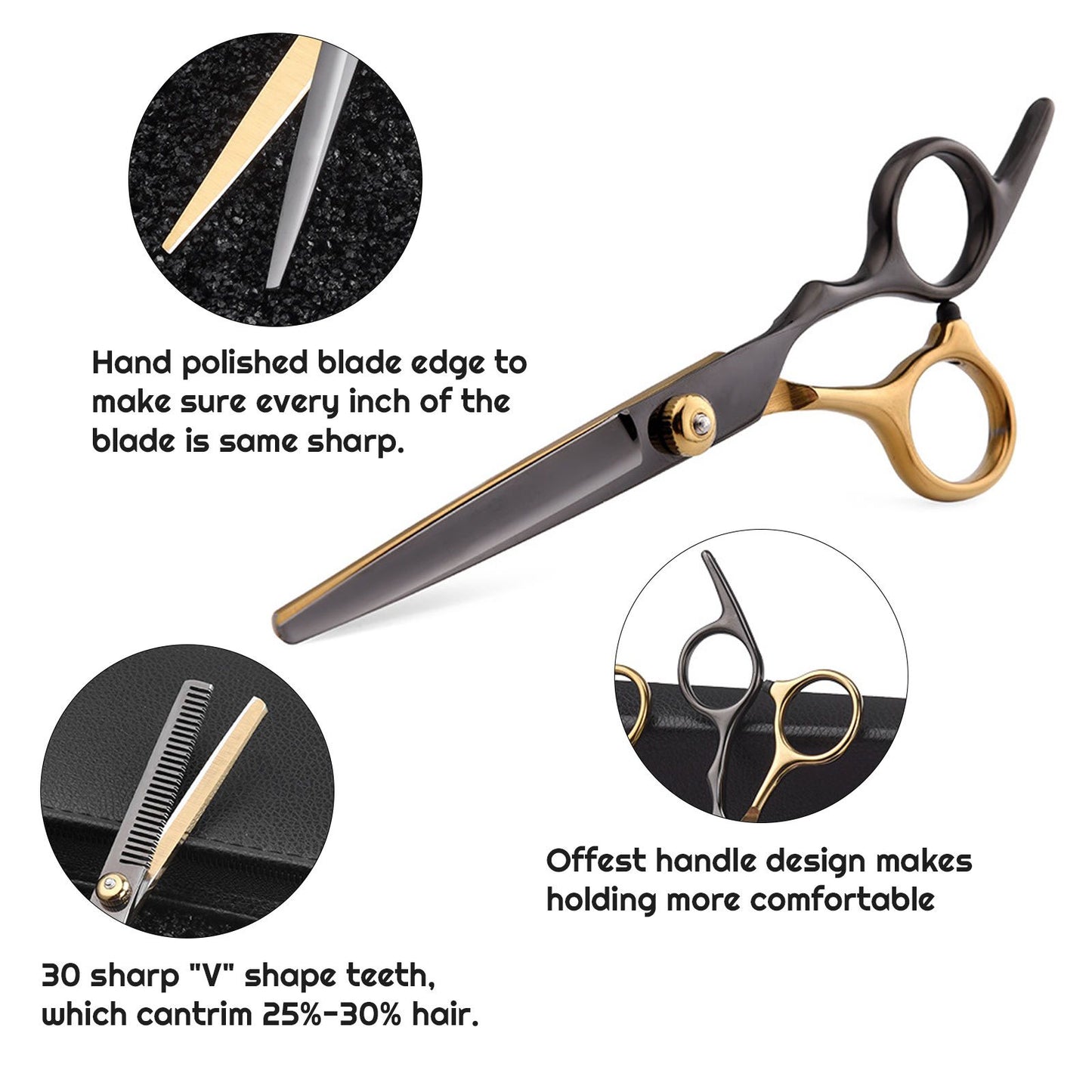 Premium Professional Hairdressing Scissors Kit 10 Pieces - Stainless Steel