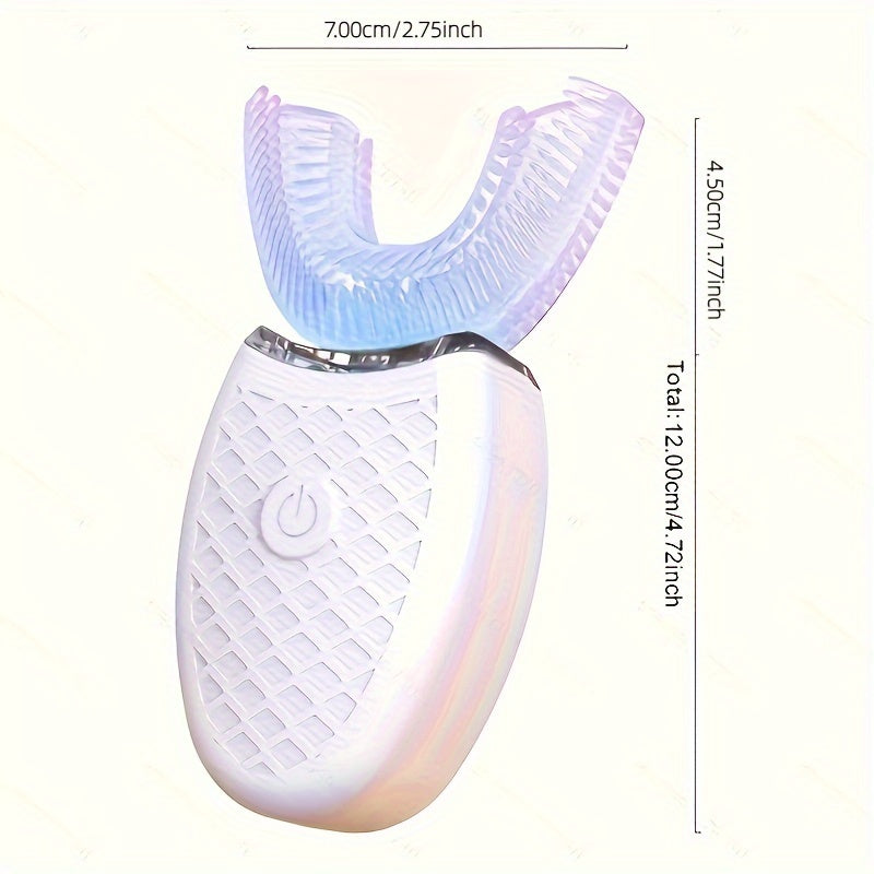 Brosse à Dents Électrique Forme U - Blanchiment 360° LED 3 Modes Rechargeable