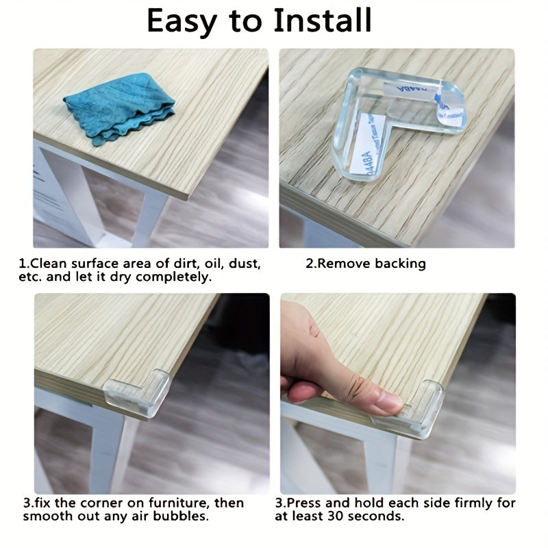 Protections Angle Table Transparentes Silicone - Anti-Choc Sécurité Enfant