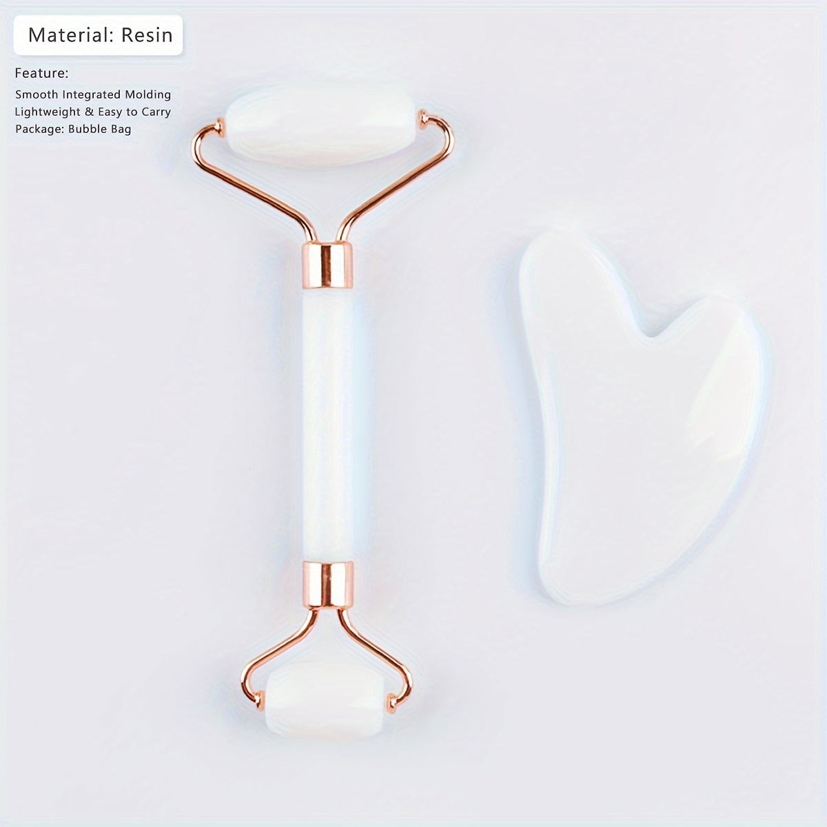 Rouleau Massage Visage Jade Rose - Roller Beauté Yeux Anti-Âge