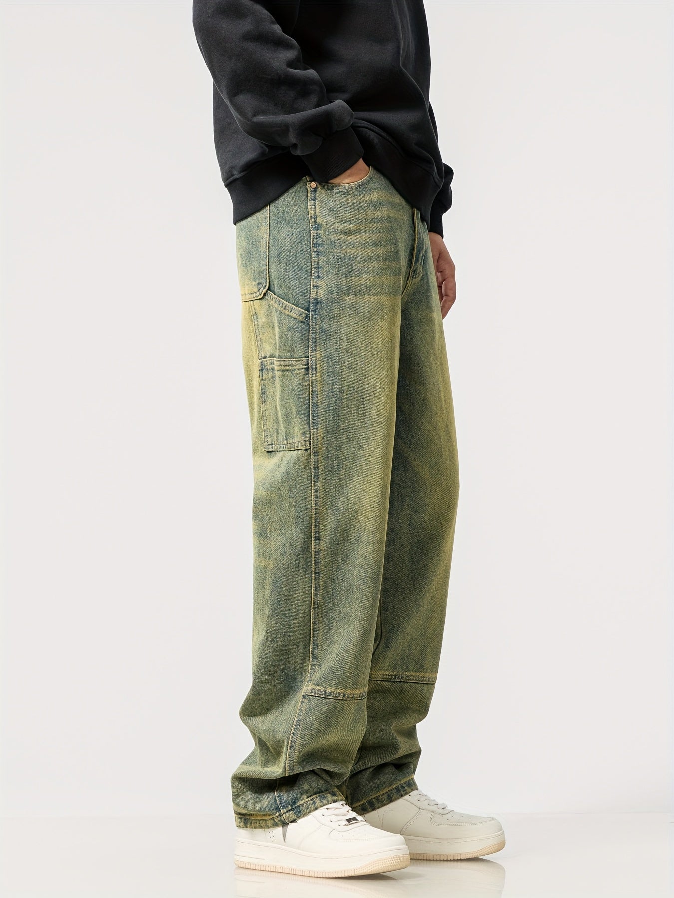 Pantalon Denim Homme Multi-Poches - Style Streetwear Rétro Loose Fit