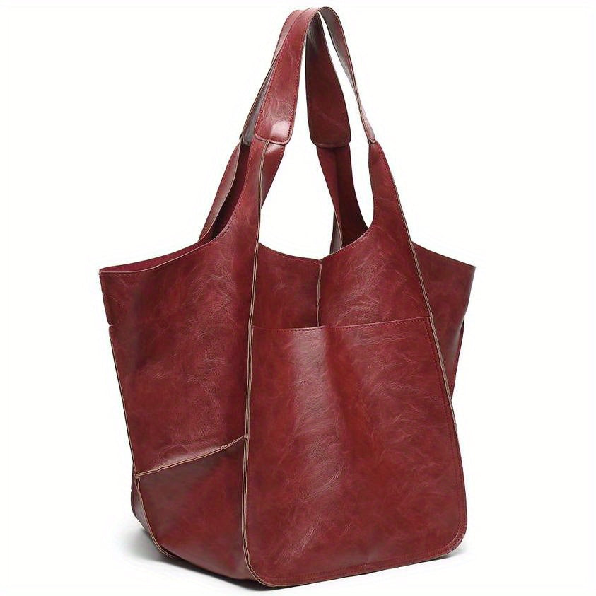 Sac Tote Rétro Femme Grande Capacité - Cuir PU Travail Voyage