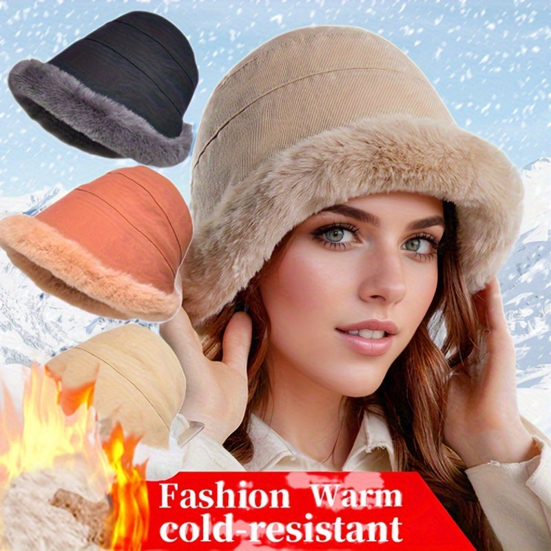 Bob Hiver Thermique Femme - Fausse Fourrure Peluche Protection Oreilles Pêcheur Cadeau Noël