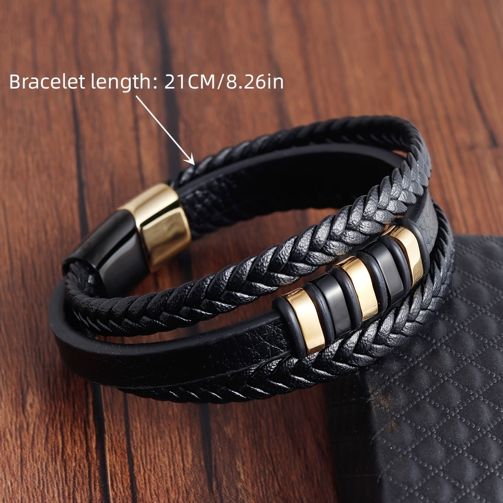 Bracelet Tressé Homme Multi-Couches - Bijou Mode Tendance