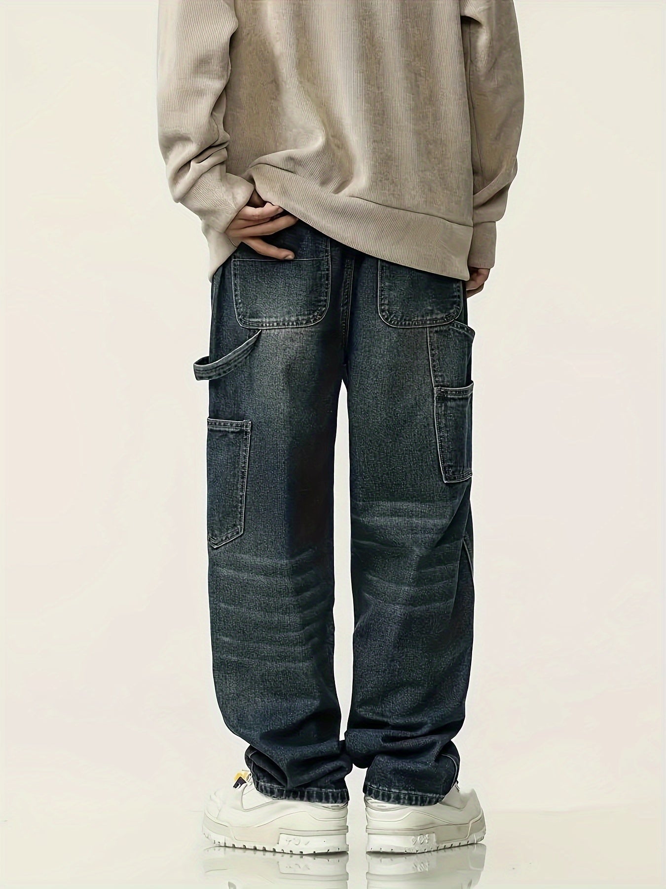 Pantalon Denim Homme Multi-Poches - Style Streetwear Rétro Loose Fit
