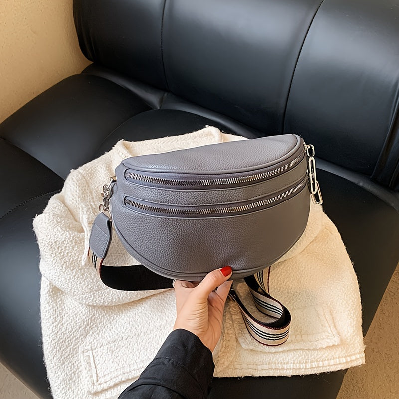 Sac Convertible Élégant Cuir Synthétique - Banane/Bandoulière Femme