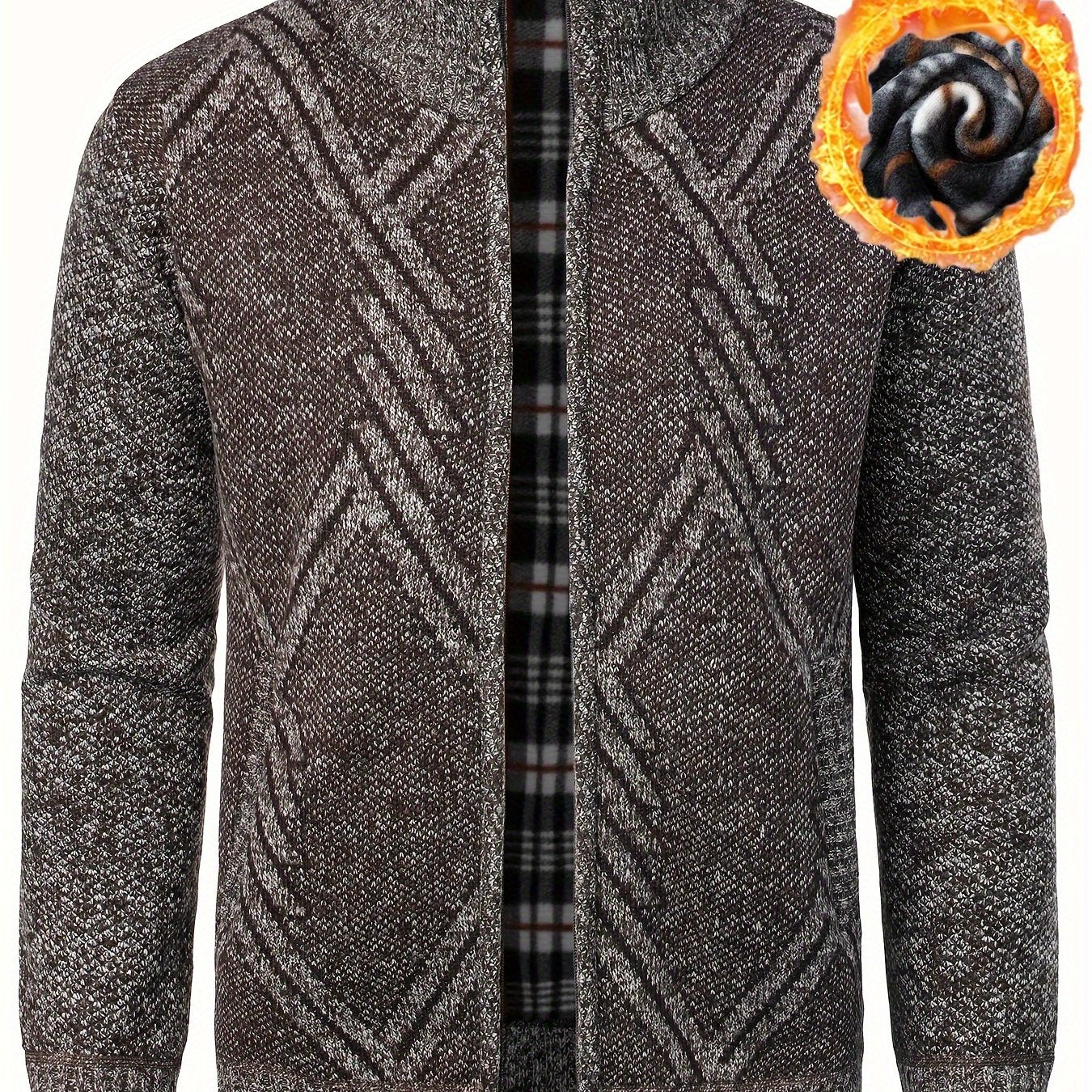 Cardigan Homme Zippé Casual - Pull Thermique Tricot Coupe Régulière